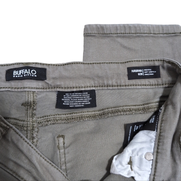 💀 Buffalo David Bitton Olive Army Green Havana Skinny Jeans size 6 - Picture 2 of 6